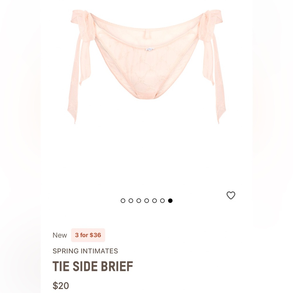 ISO Skims Tie Side Brief in Primrose Bow Tulle - Size XS or Small.